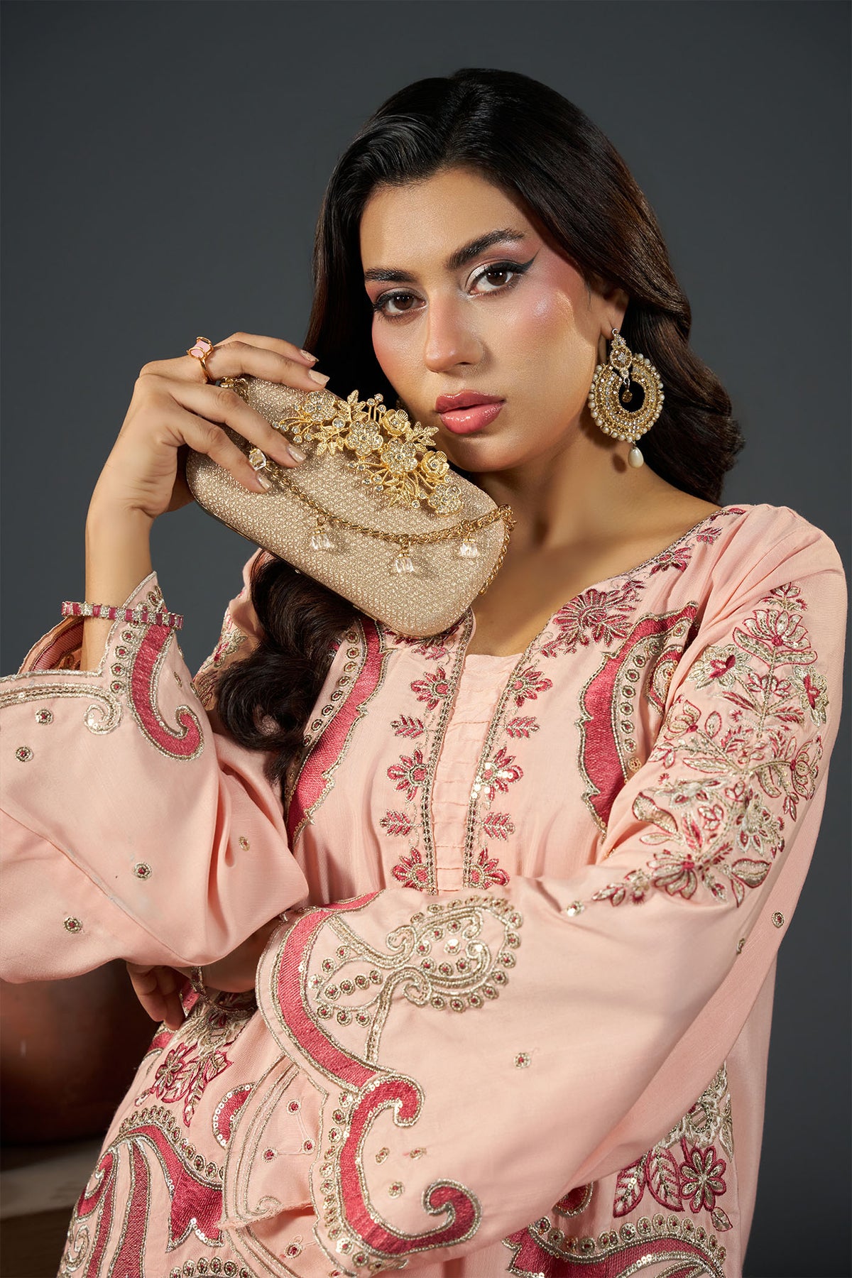 2 PIECE EMBROIDERED KHADAR KAFTAN EMB-584 B