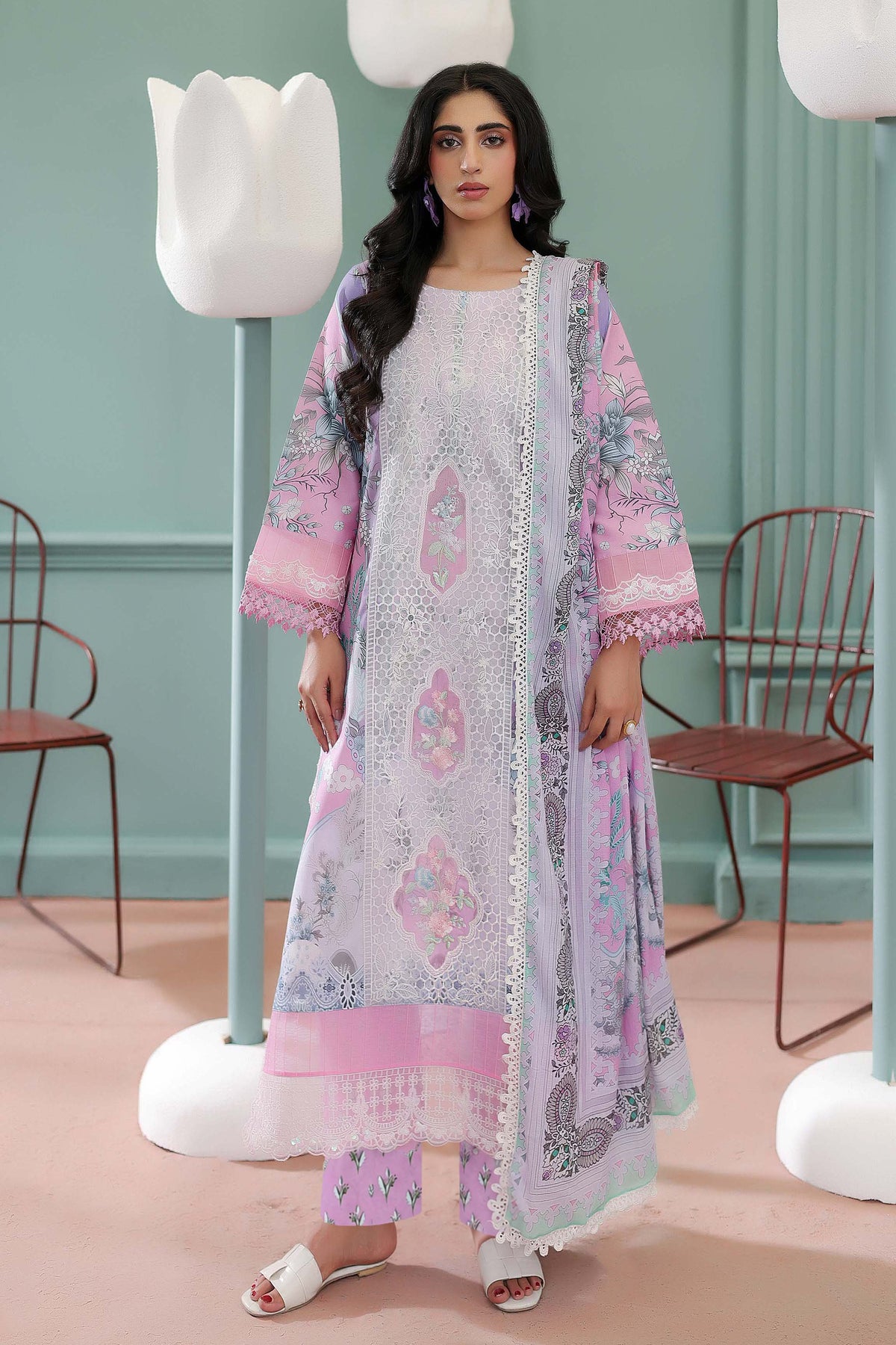 3 Piece – Printed Lawn