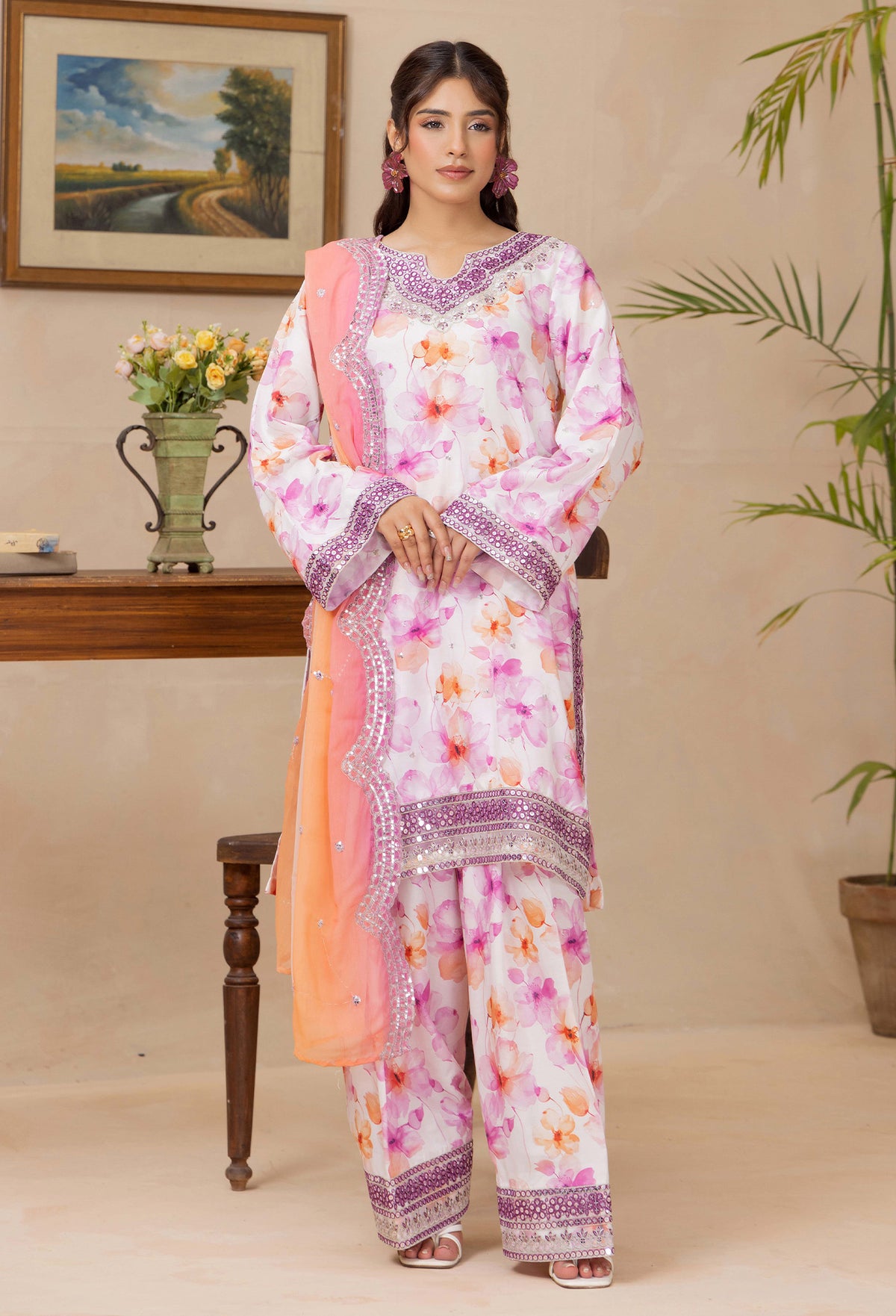 3 Piece – Printed Lawn