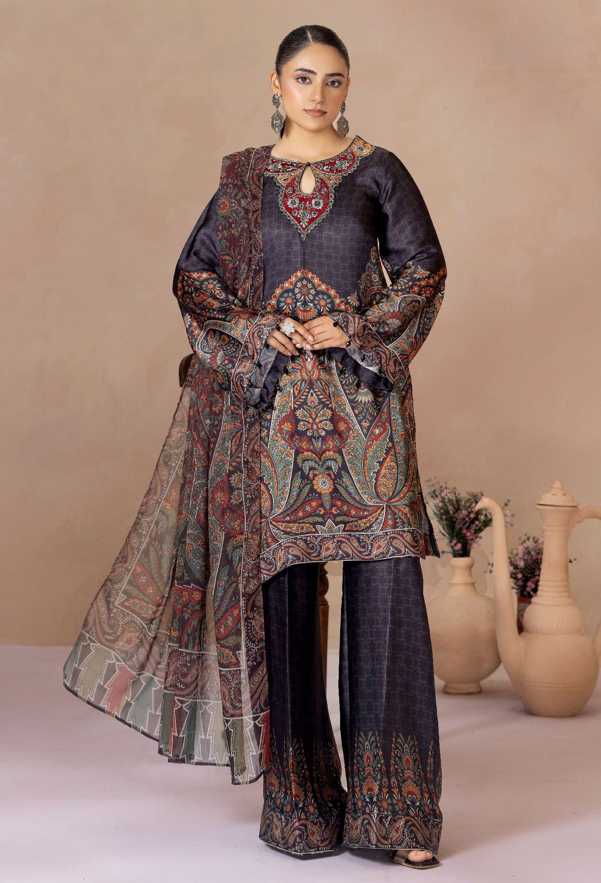 3 Piece – Printed Shamoz Silk