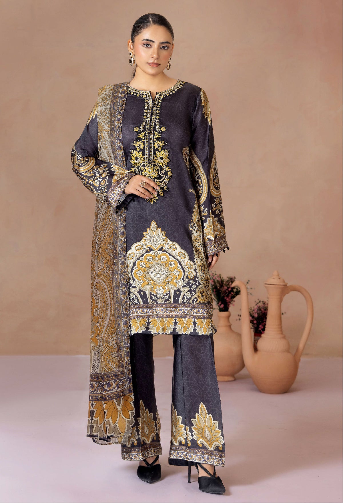 3 Piece – Printed Shamoz Silk