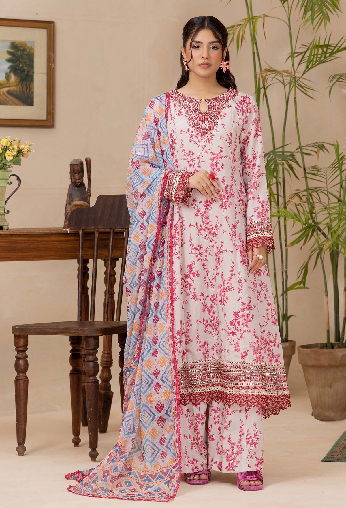 3 Piece – Printed Lawn