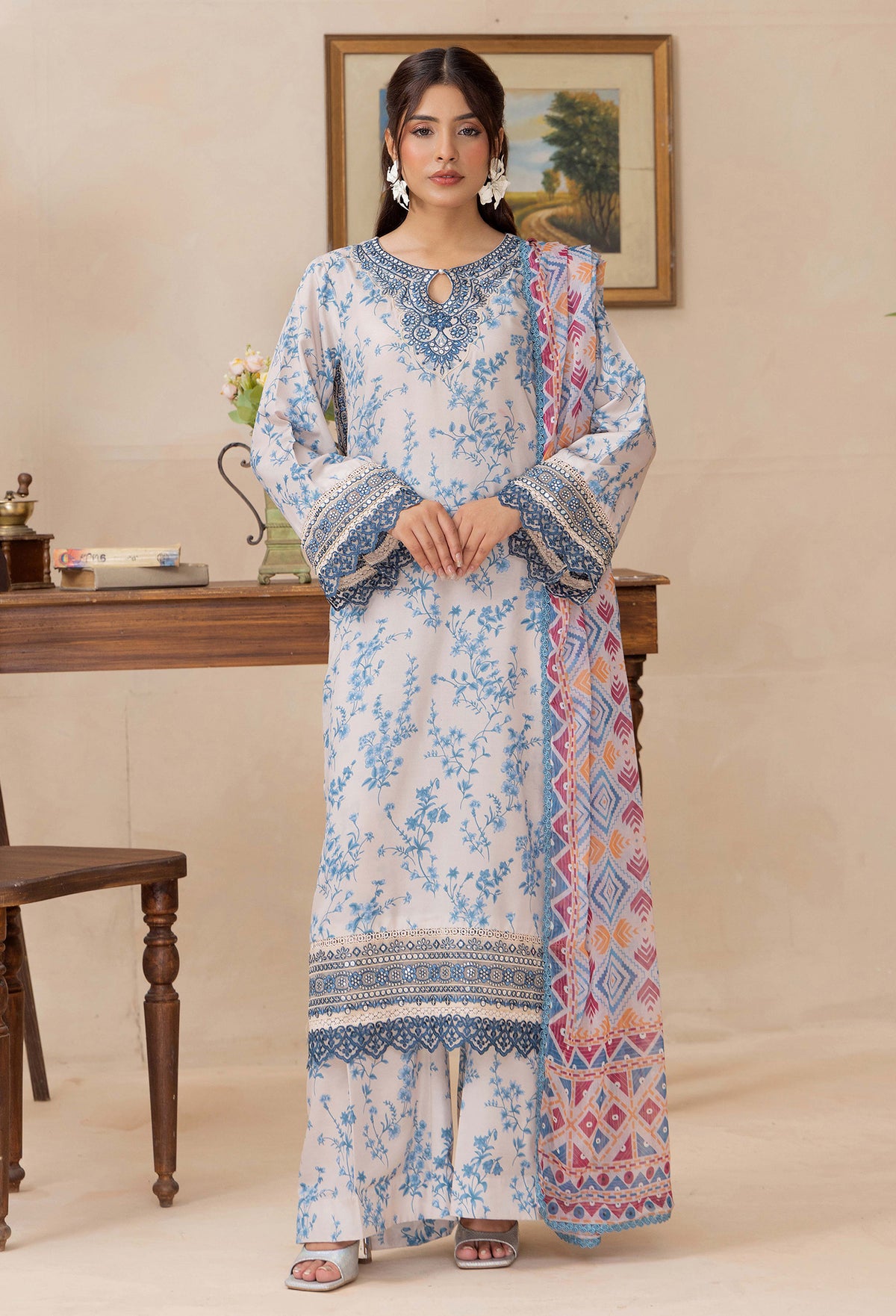3 Piece – Printed Lawn