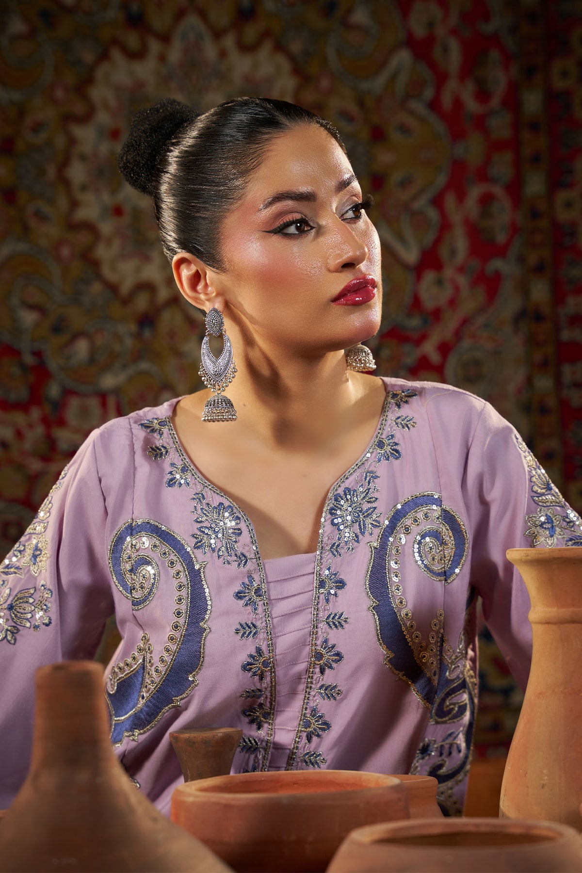 2 PIECE EMBROIDERED KHADAR KAFTAN EMB-584 A