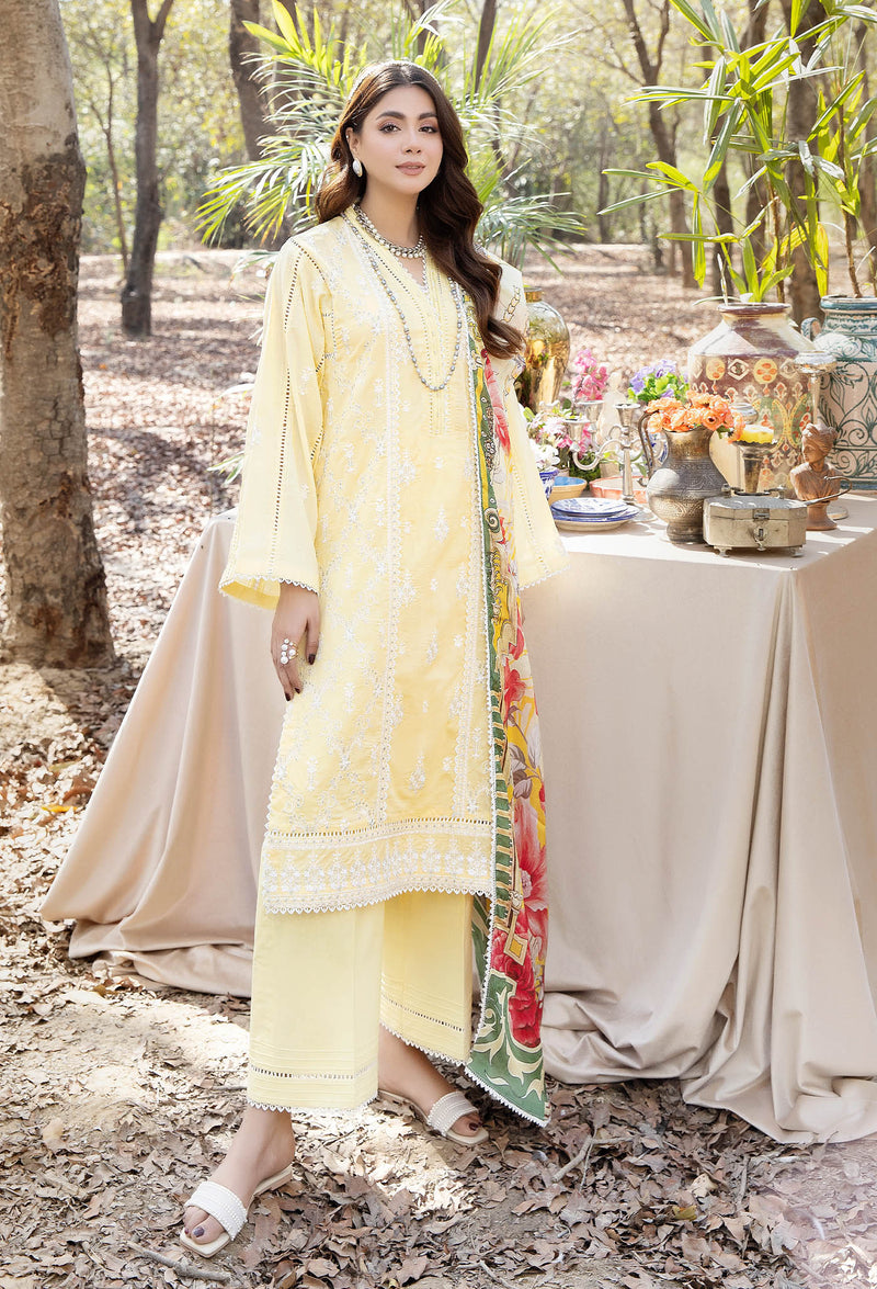 Blossom Unstitched Embroidered Lawn by Adan's Libas