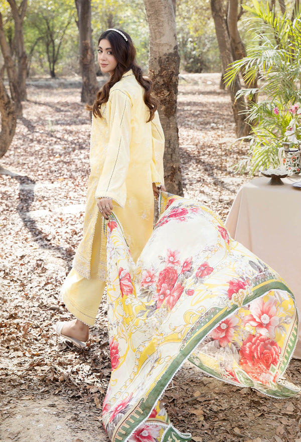 Blossom Unstitched Embroidered Lawn by Adan's Libas