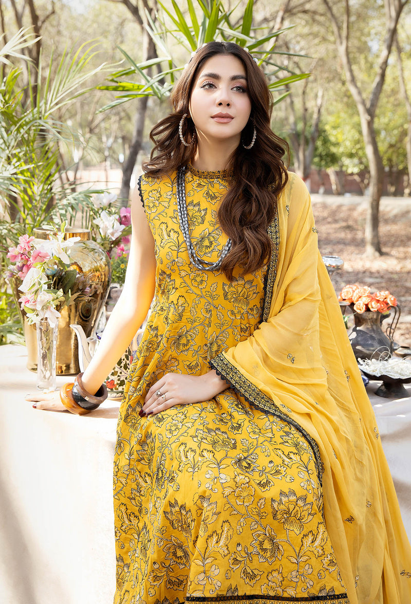 Blossom Unstitched Embroidered Lawn by Adan's Libas