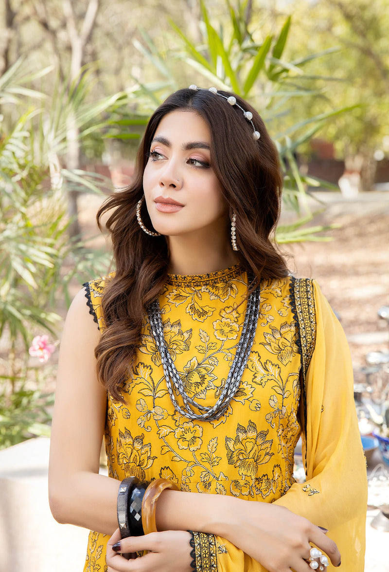 Blossom Unstitched Embroidered Lawn by Adan's Libas