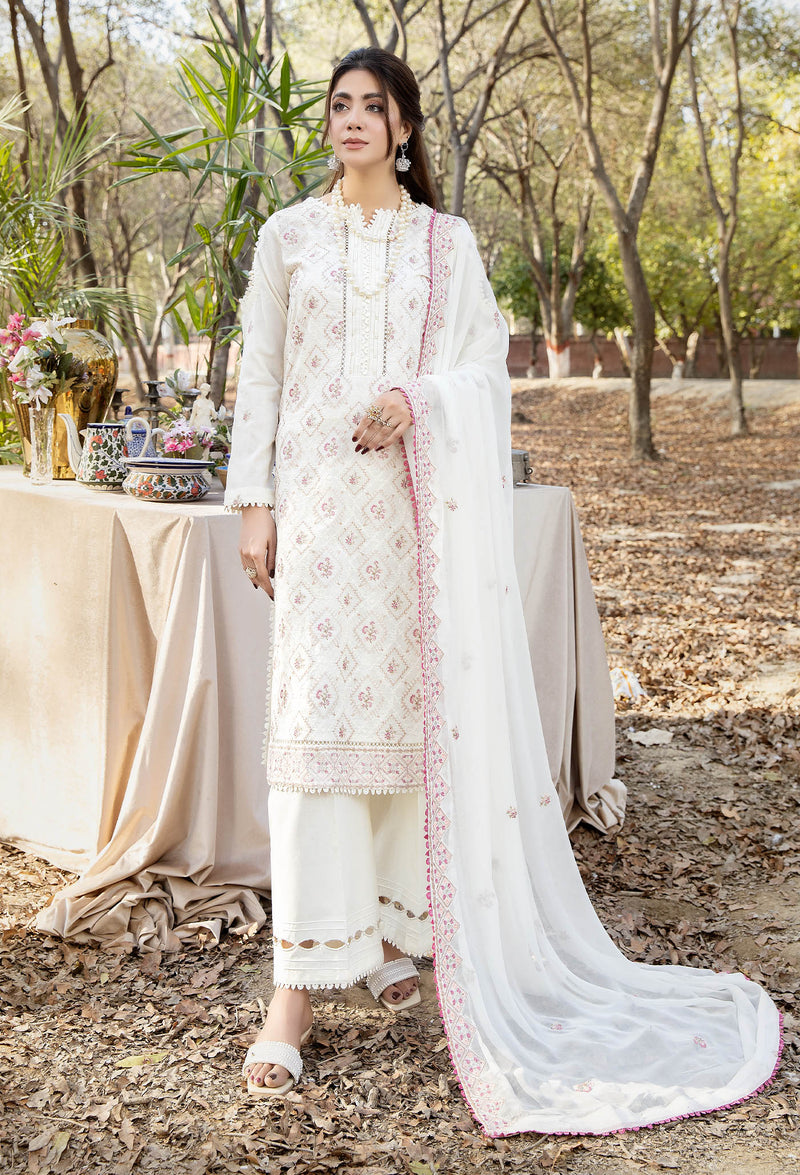 Blossom Unstitched Embroidered Lawn by Adan's Libas