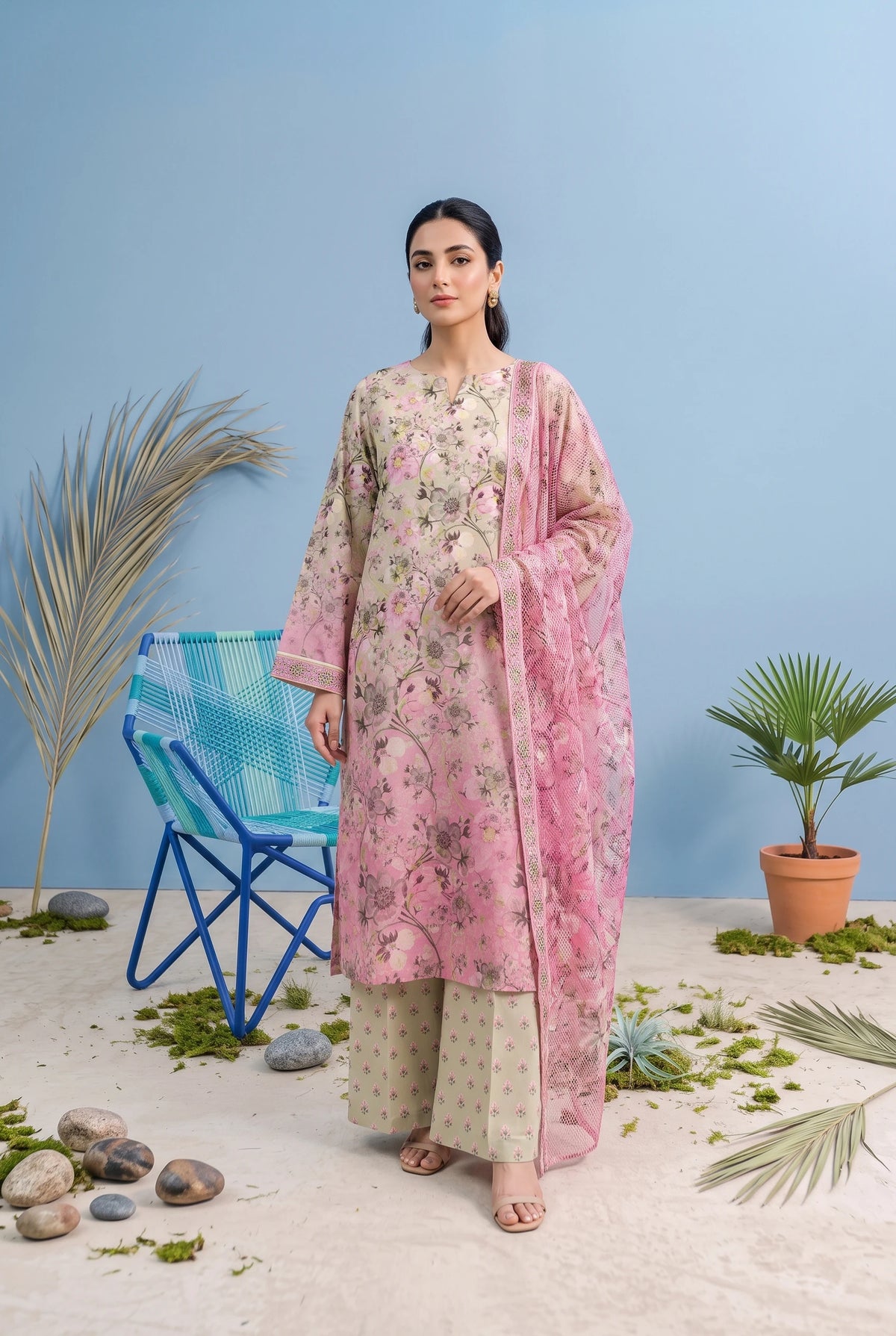 3 Piece – Printed Lawn