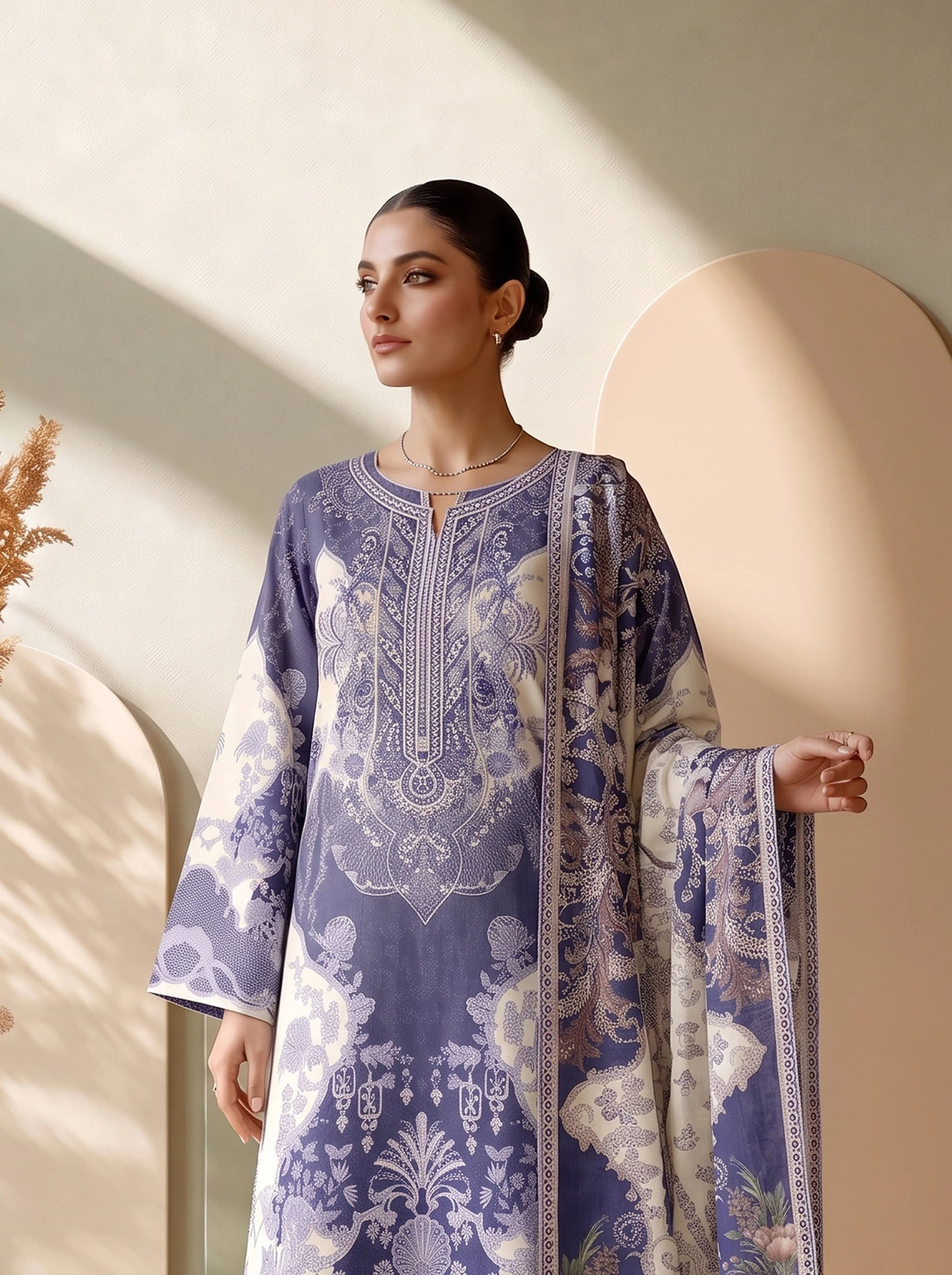 3 Piece – Printed Lawn