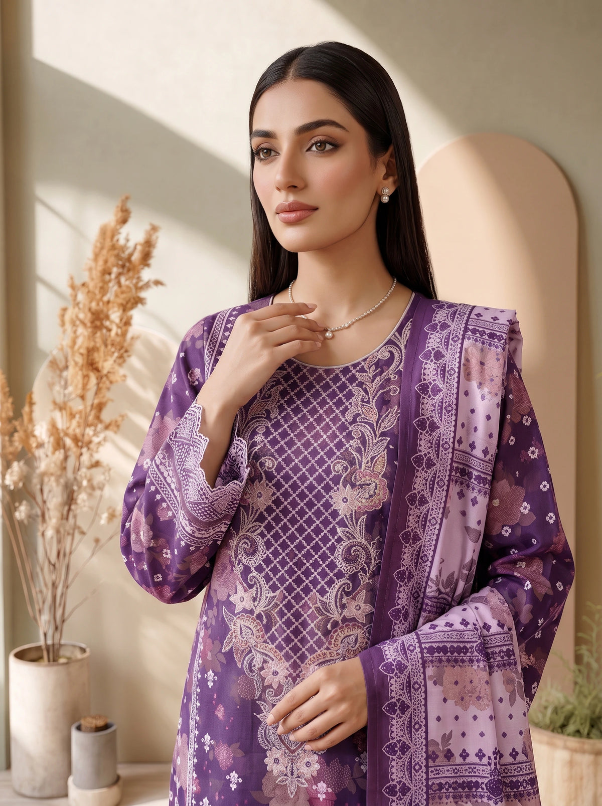 3 Piece – Printed Lawn