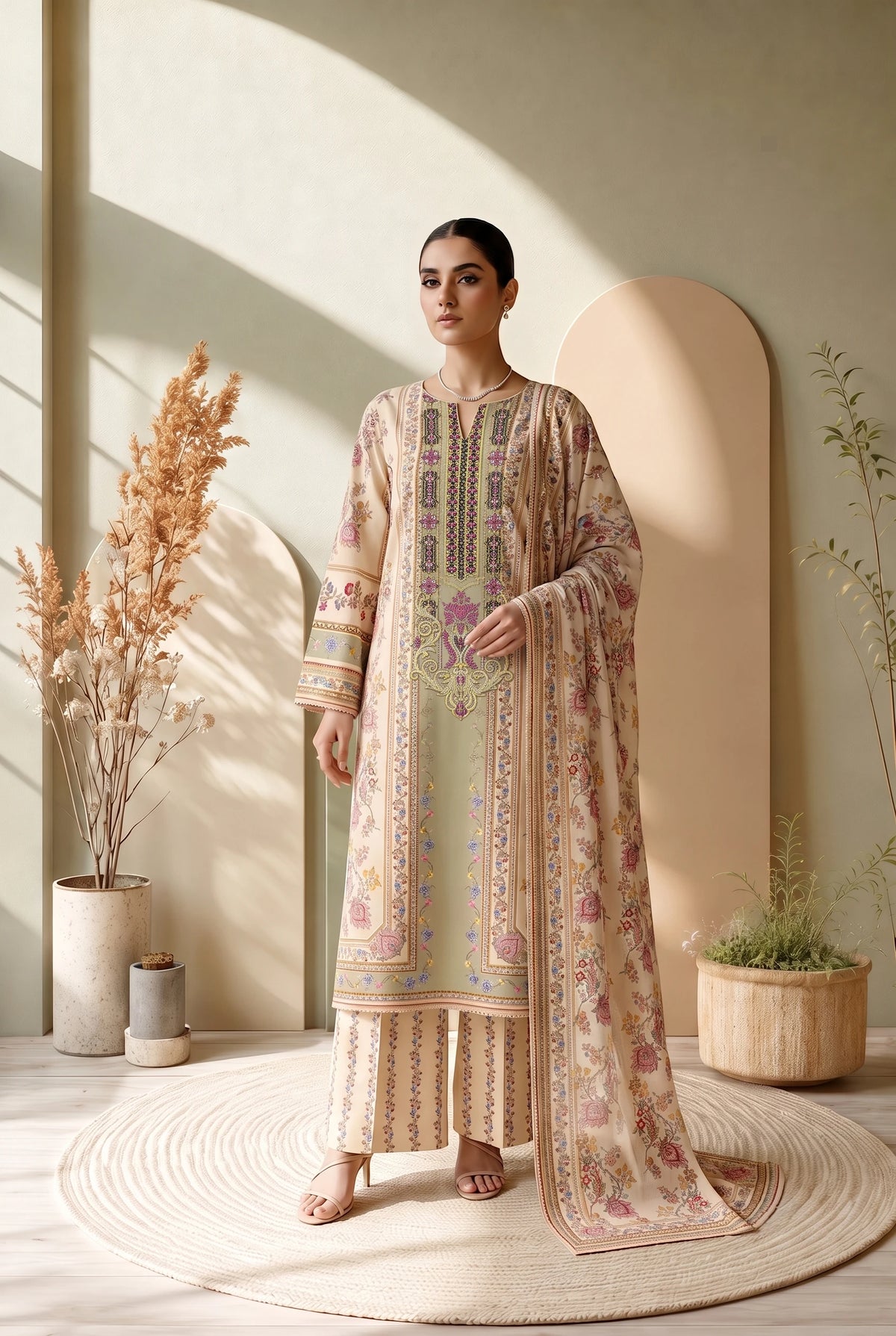 3 Piece – Printed Lawn