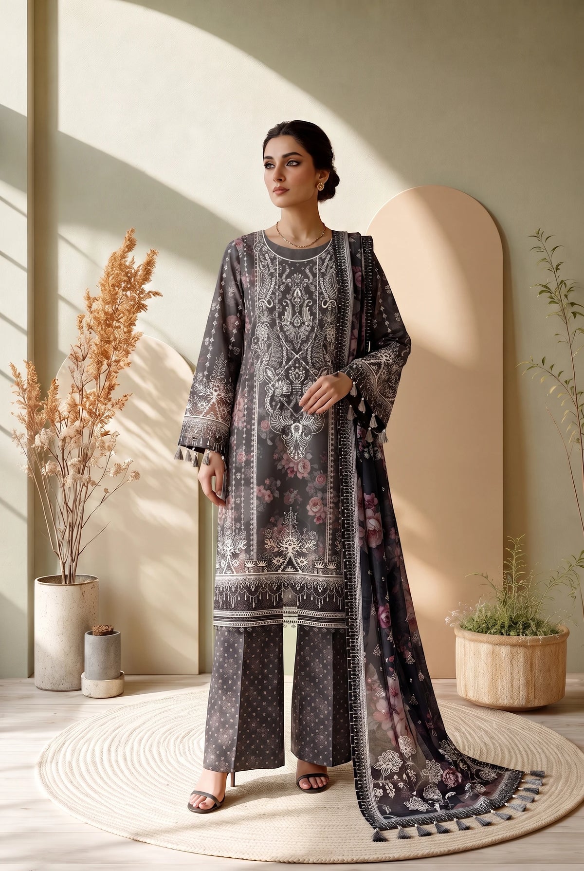 3 Piece – Printed Lawn