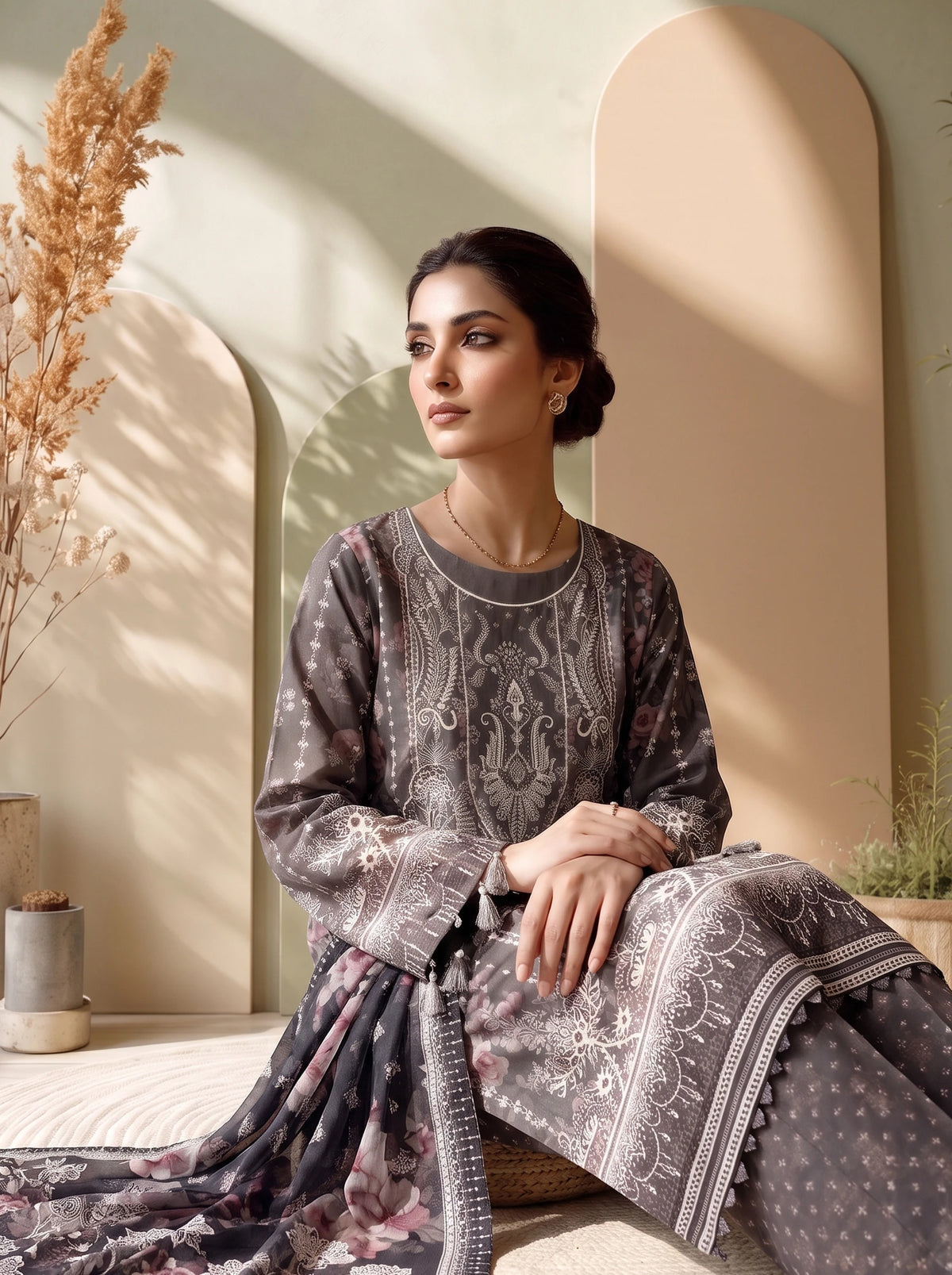 3 Piece – Printed Lawn