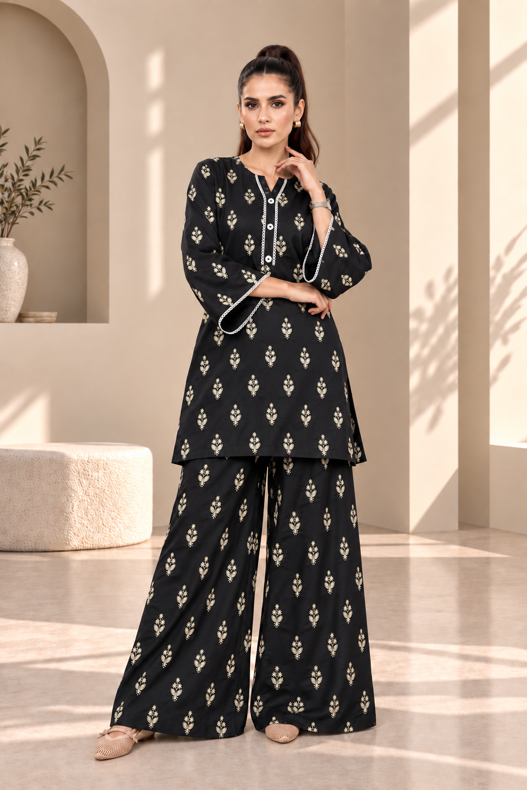 2 Piece – Embroidered Dhanak
