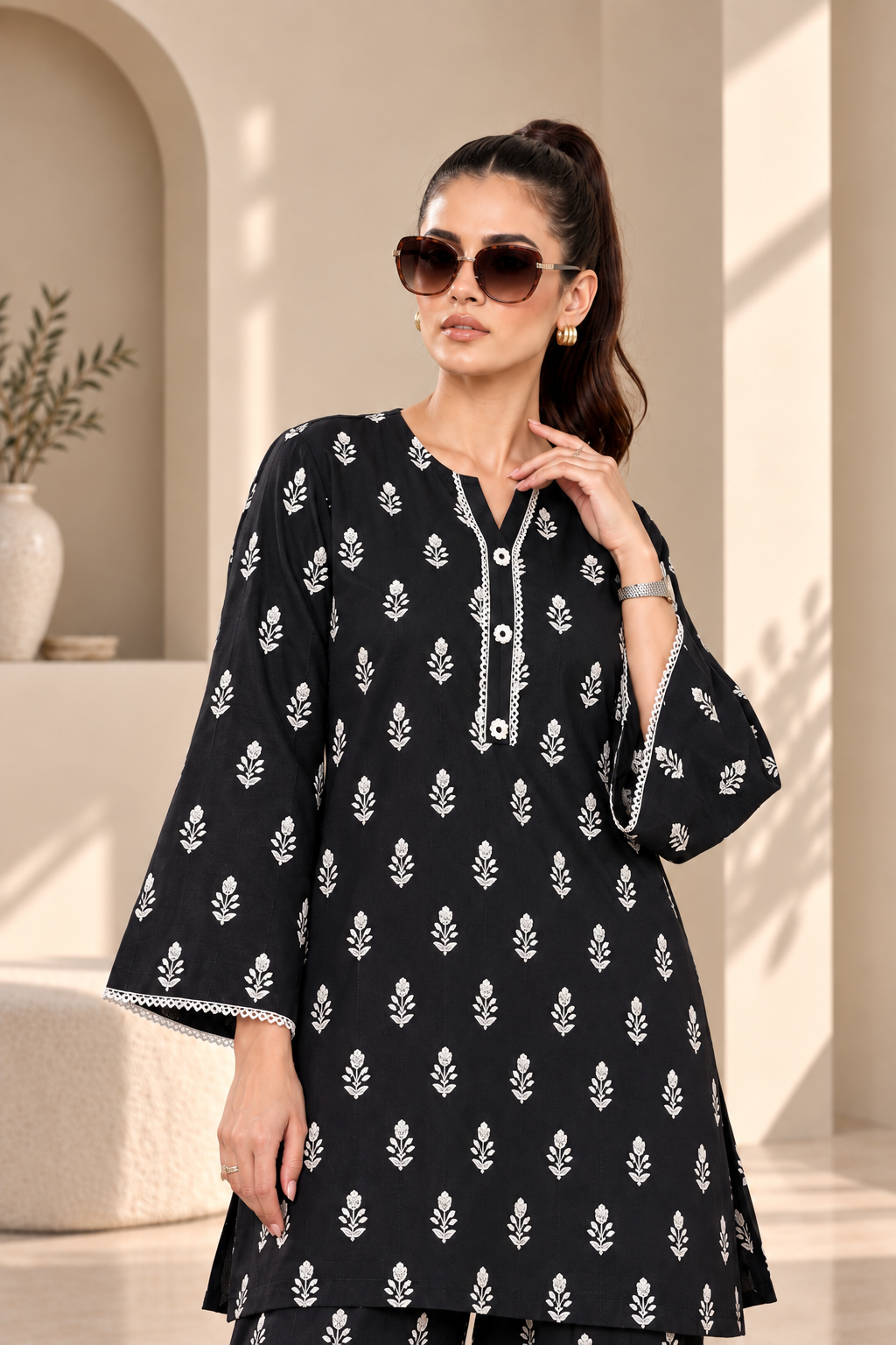 2 Piece – Embroidered Dhanak