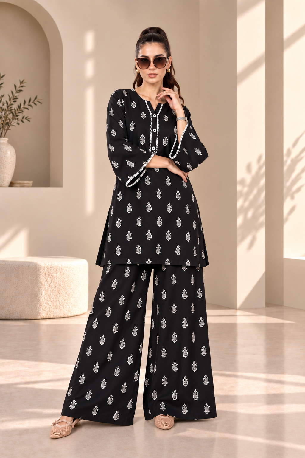 2 Piece – Embroidered Dhanak