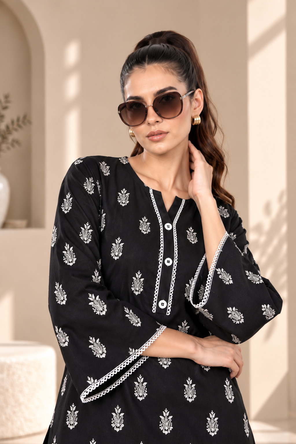 2 Piece – Embroidered Dhanak