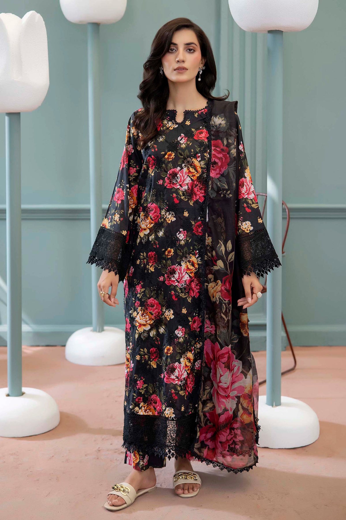 3 Piece – Printed Lawn