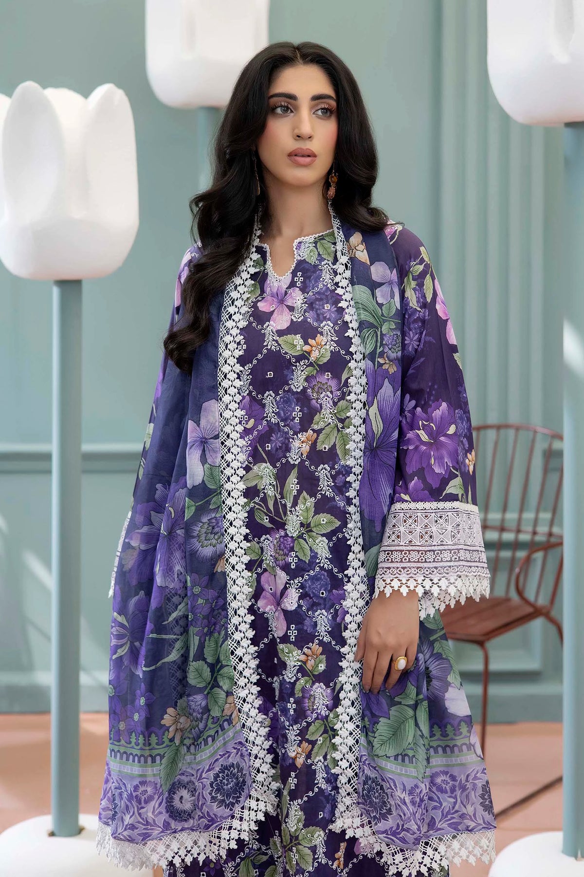 3 Piece – Printed Lawn