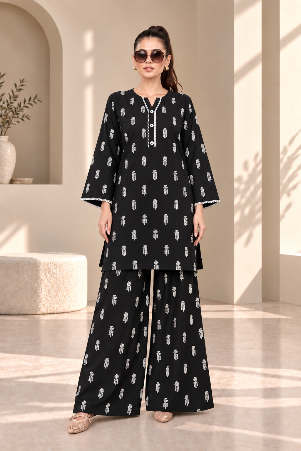 2 Piece – Embroidered Dhanak