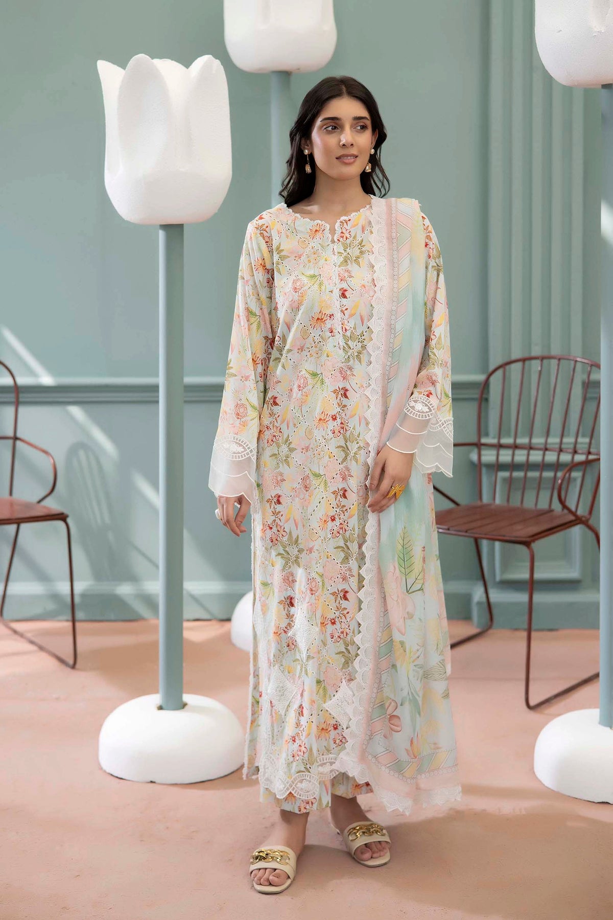 3 Piece – Printed Lawn