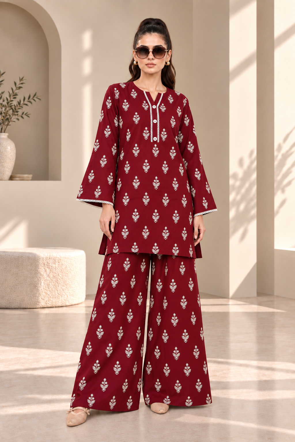 2 Piece – Embroidered Dhanak
