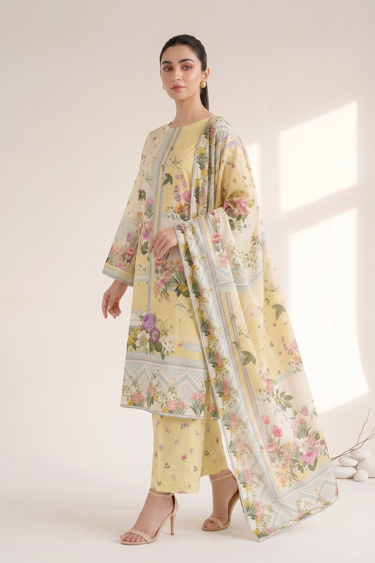 3 Piece – Printed Lawn