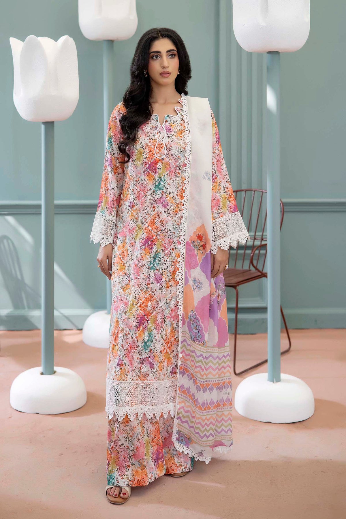 3 Piece – Printed Lawn