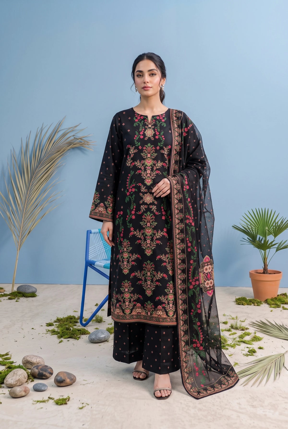 3 Piece – Printed Lawn