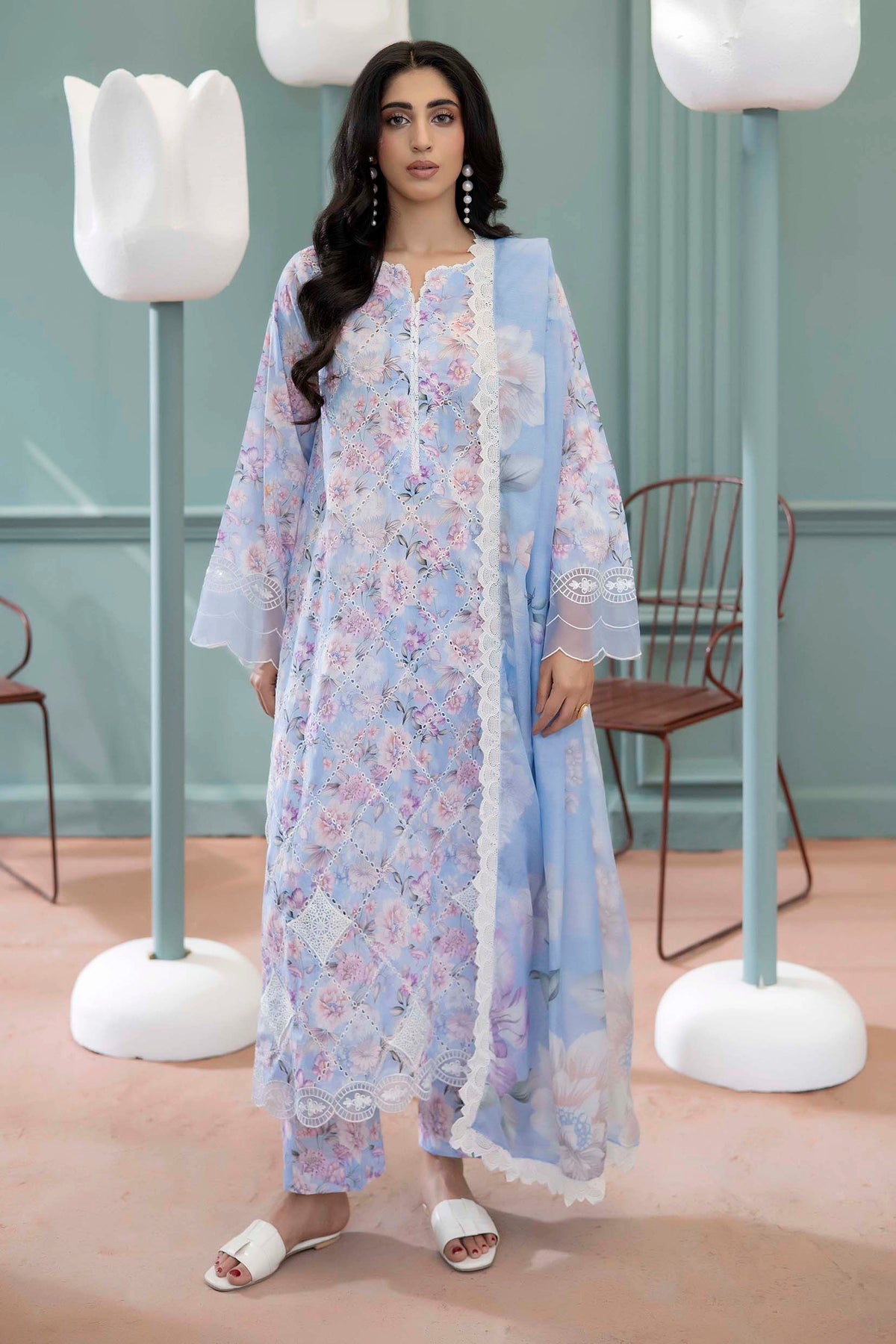 3 Piece – Printed Lawn