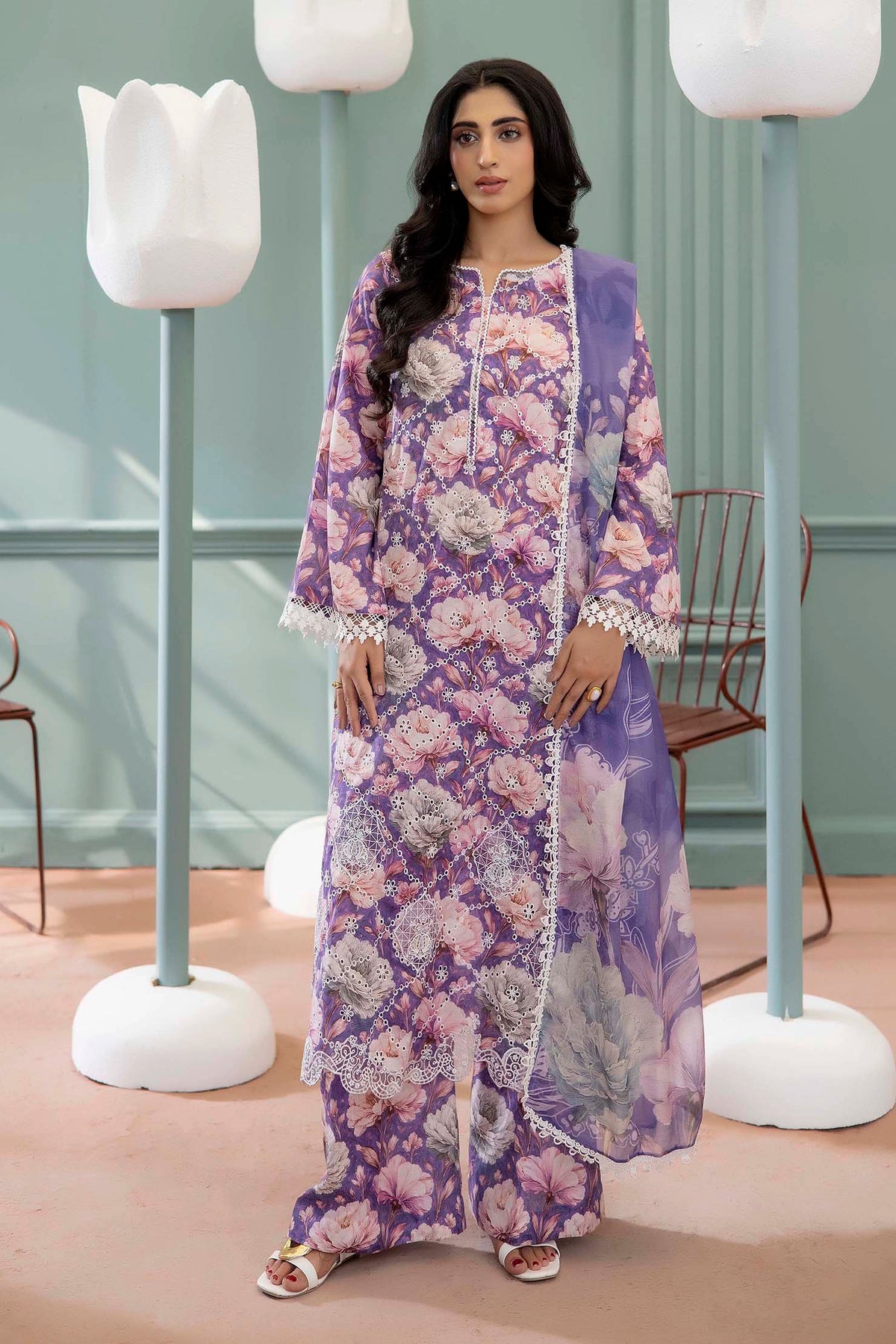 3 Piece – Printed Lawn