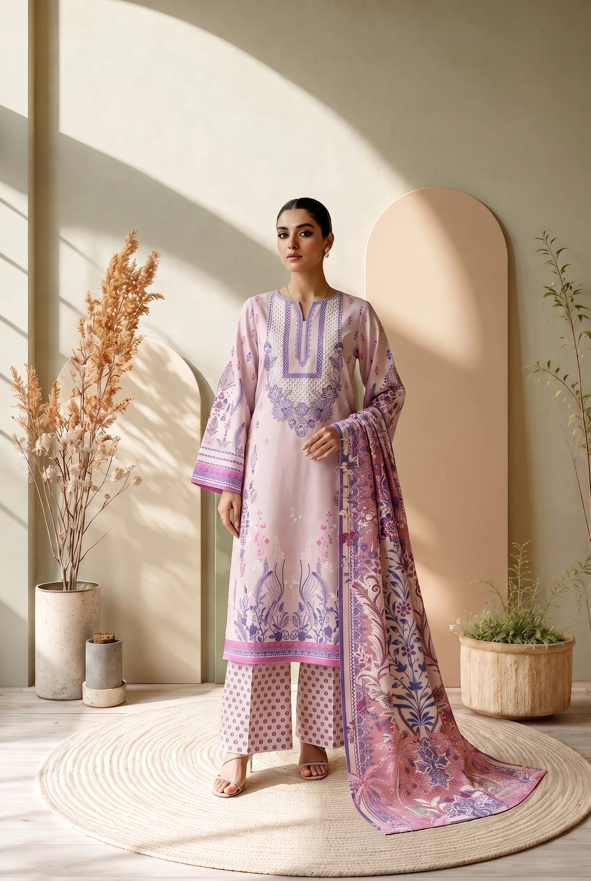 3 Piece – Printed Lawn