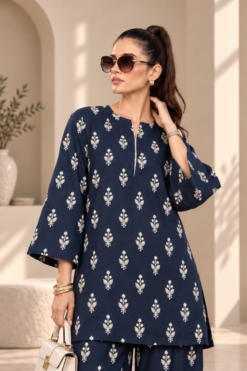 2 Piece – Embroidered Dhanak