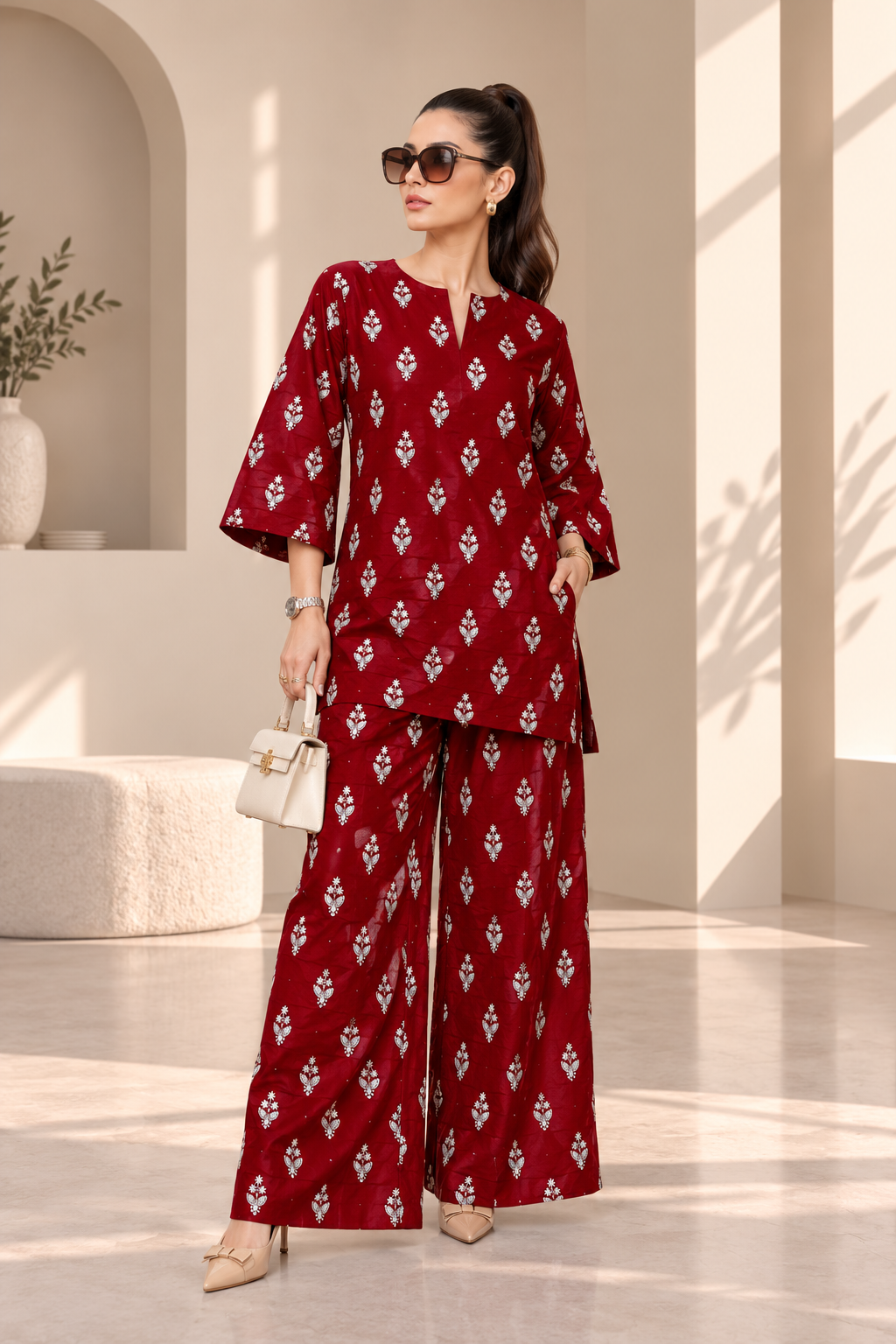 2 Piece – Embroidered Dhanak
