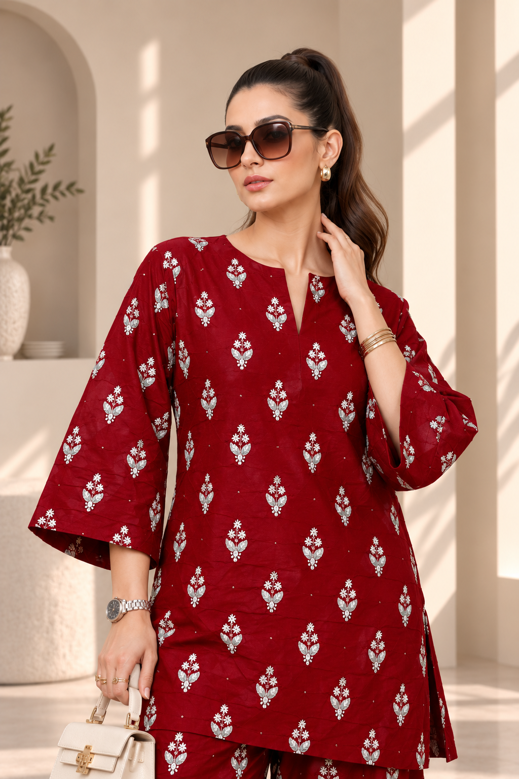 2 Piece – Embroidered Dhanak