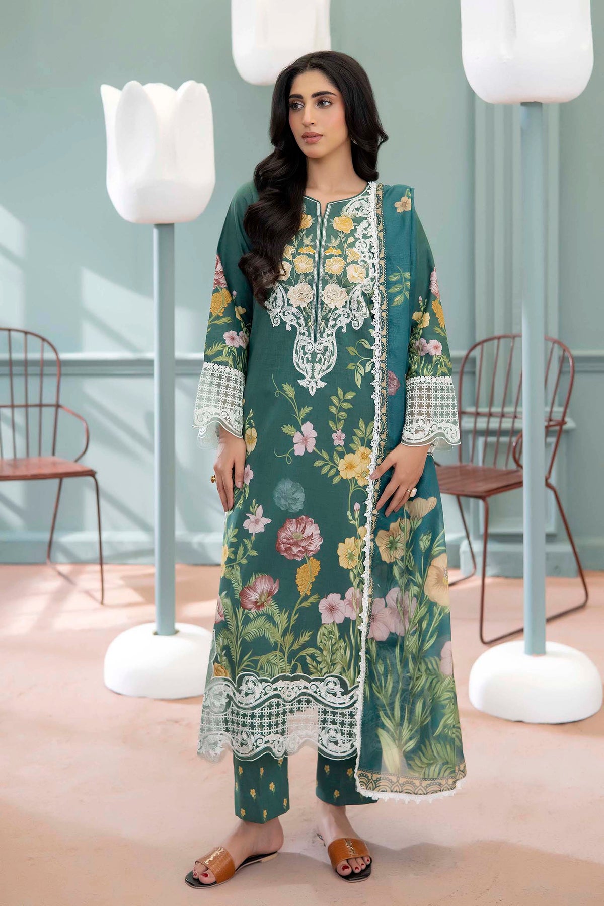 3 Piece – Printed Lawn