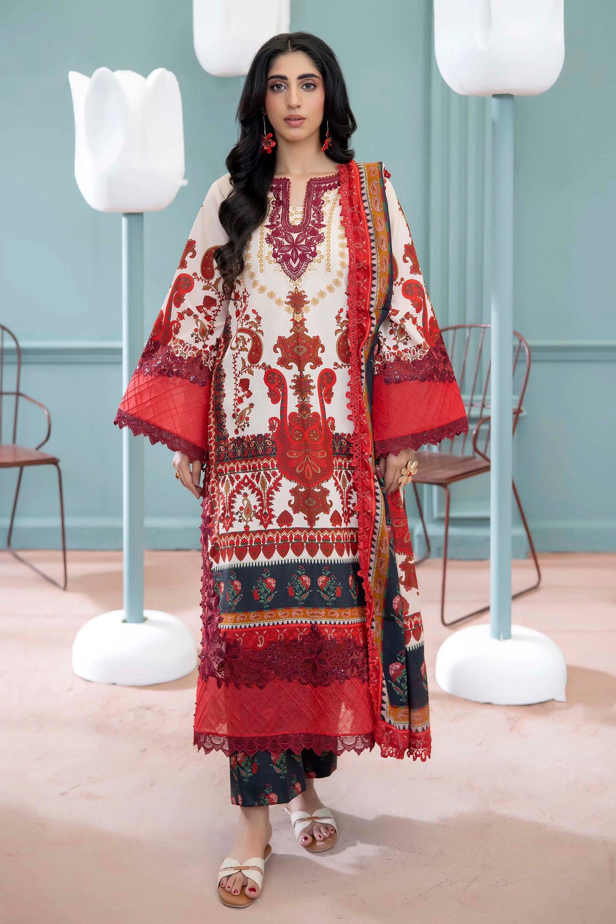 3 Piece – Printed Lawn