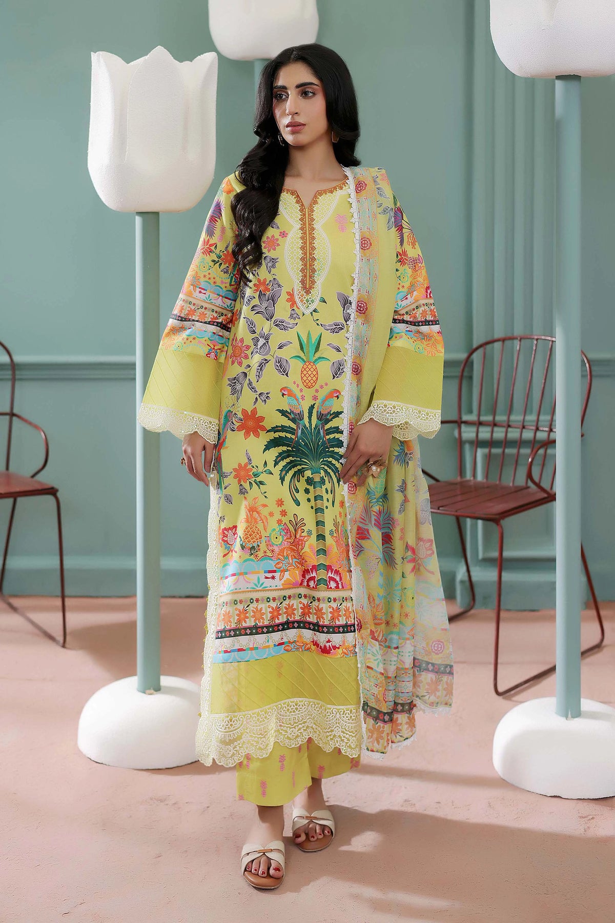 3 Piece – Printed Lawn