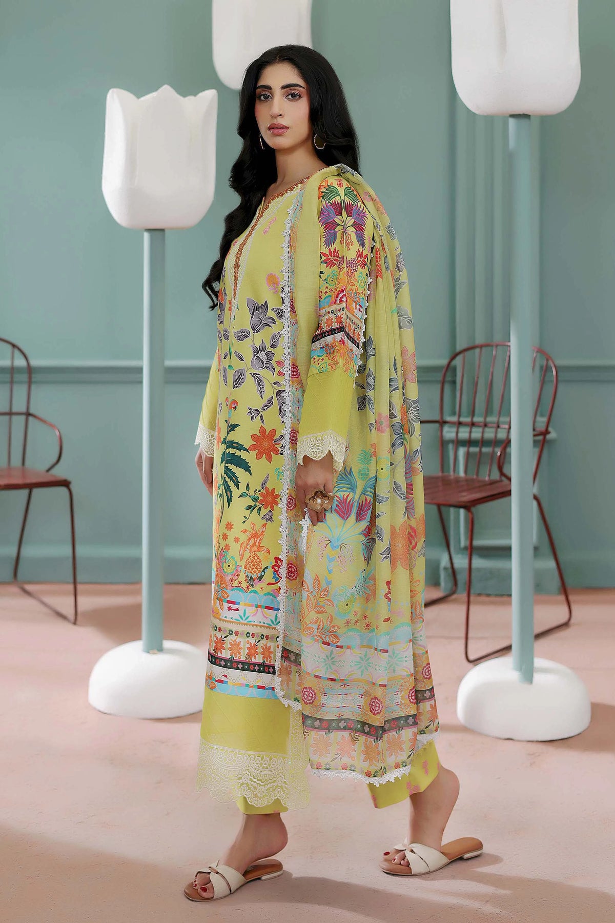3 Piece – Printed Lawn