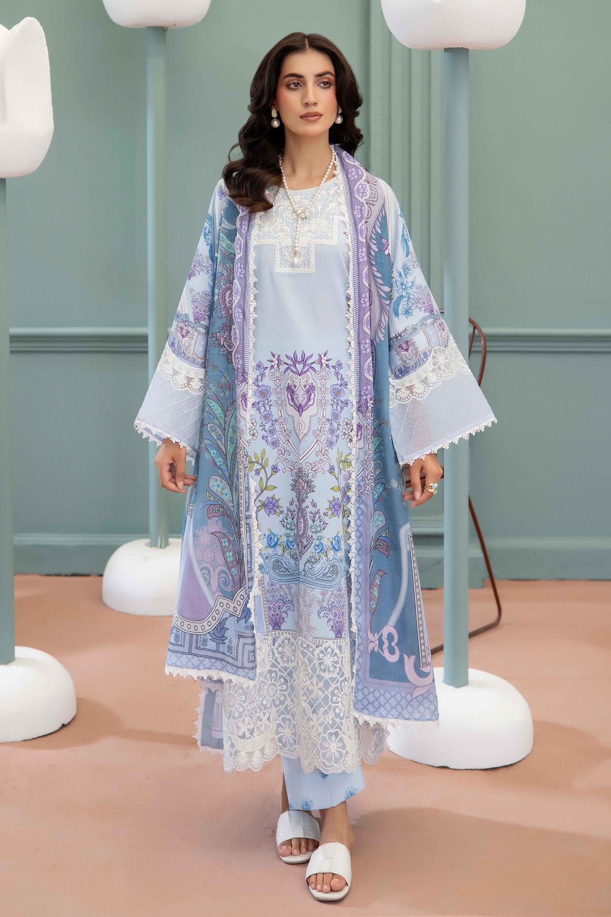 3 Piece – Printed Lawn
