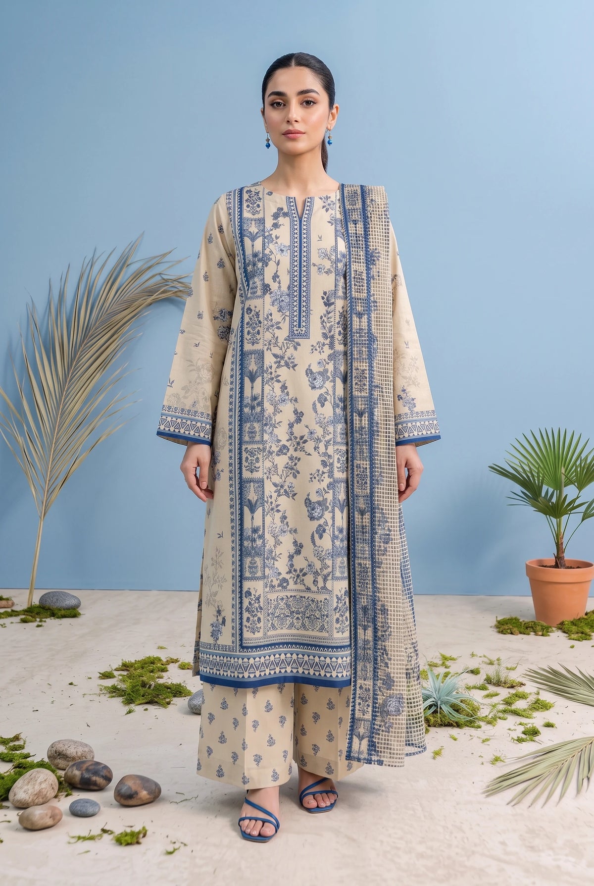 3 Piece – Printed Lawn