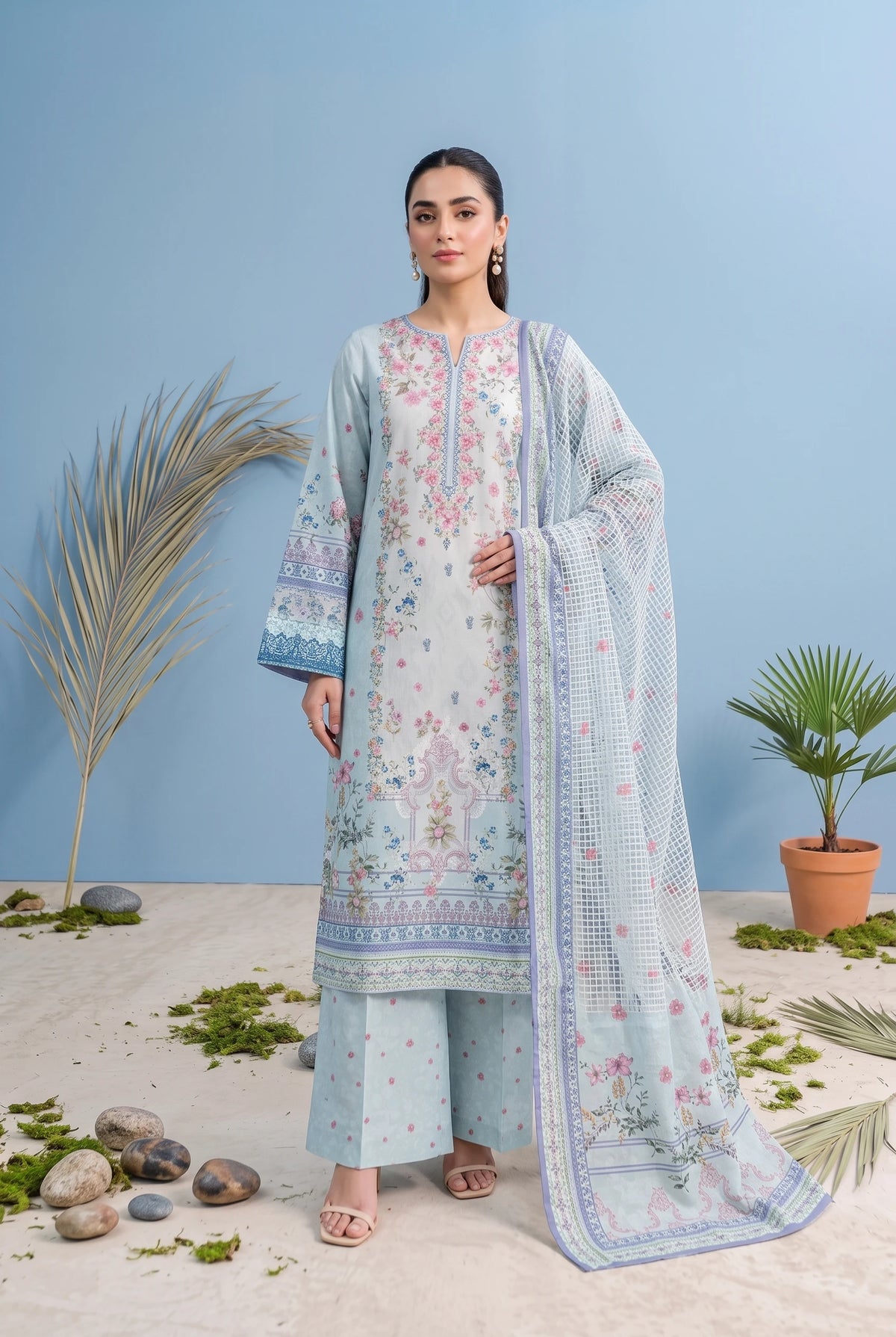 3 Piece – Printed Lawn