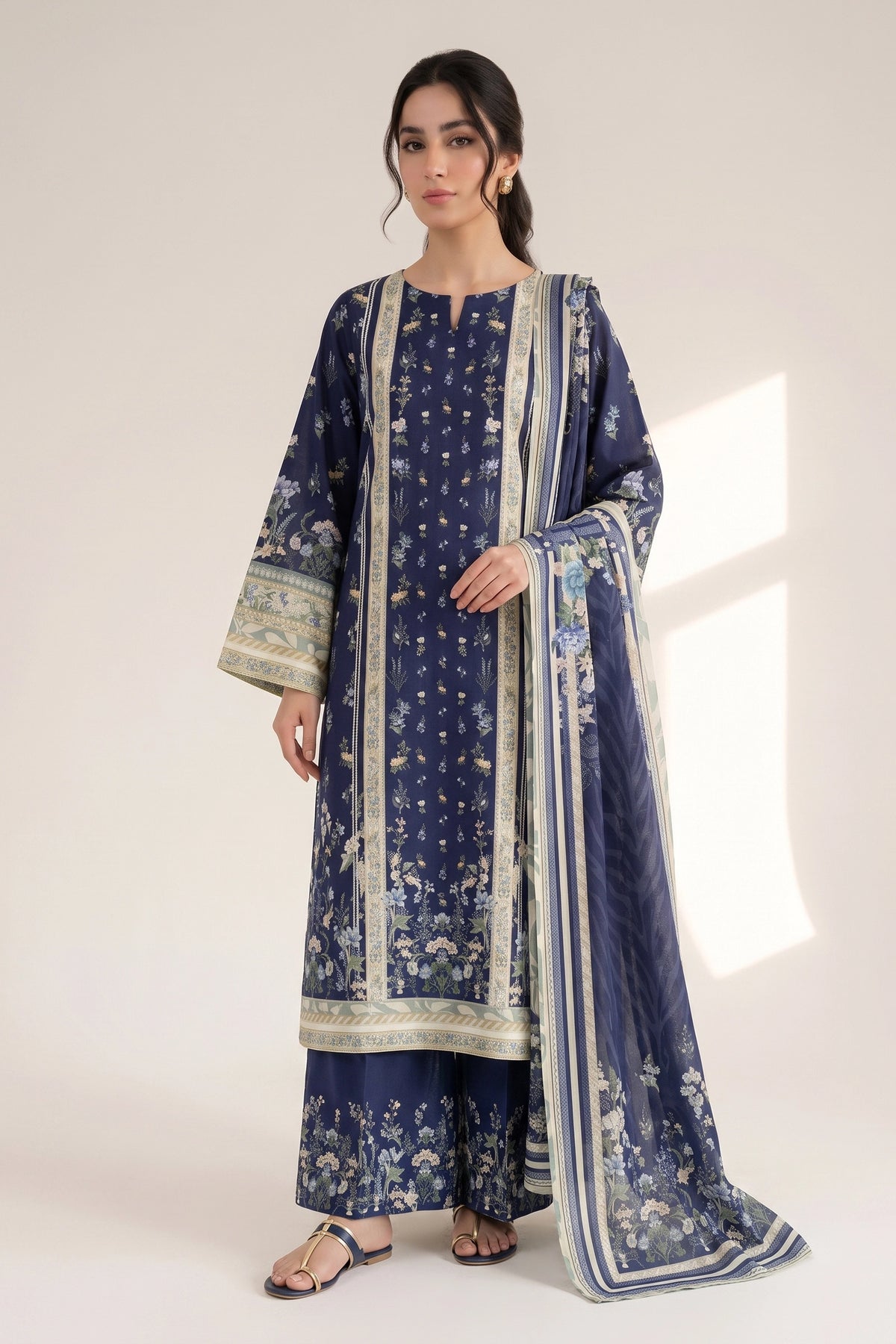 3 Piece – Printed Lawn