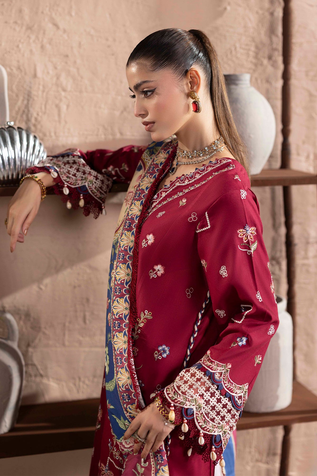 3 Piece – Embroidered Dhanak