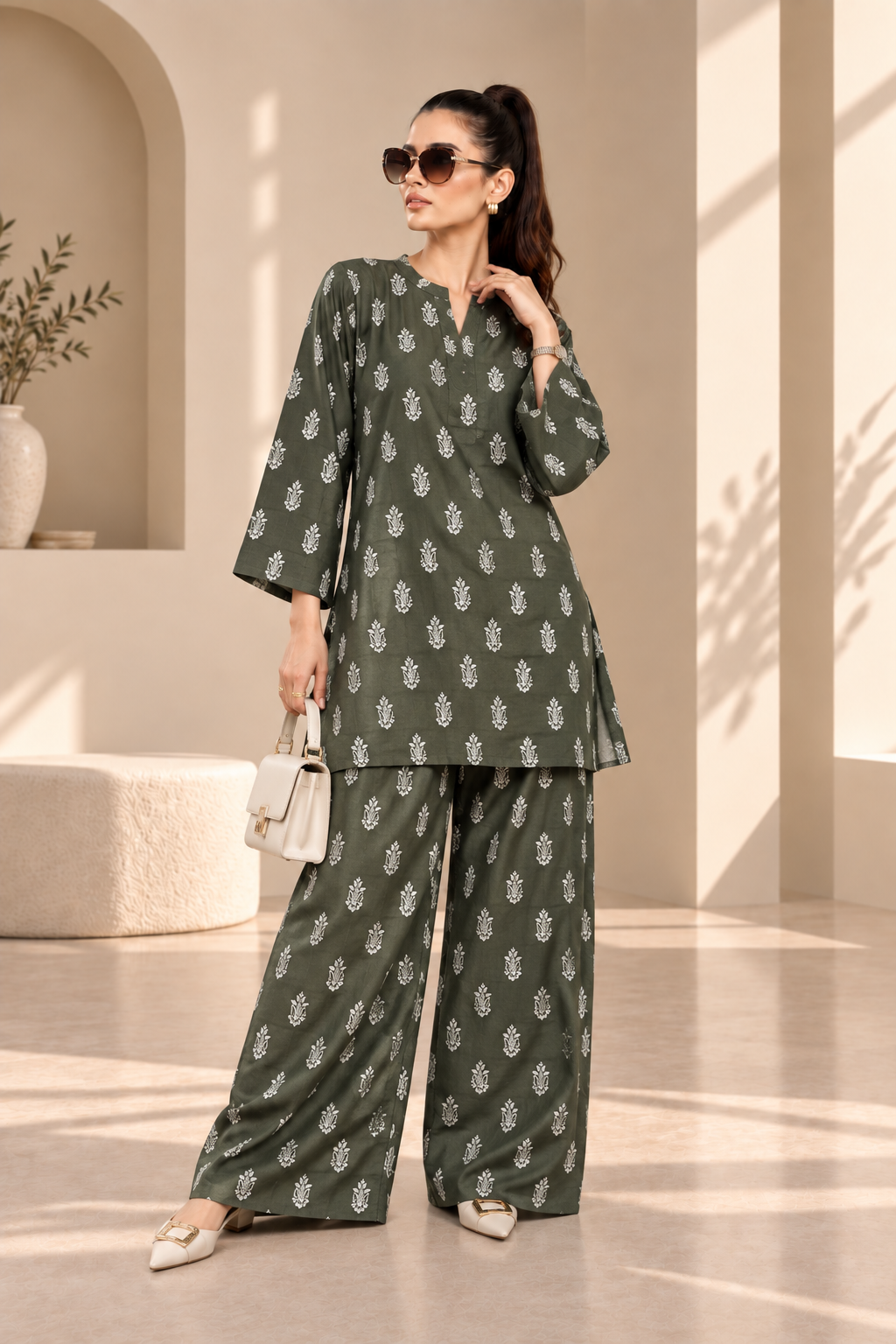 2 Piece – Embroidered Dhanak