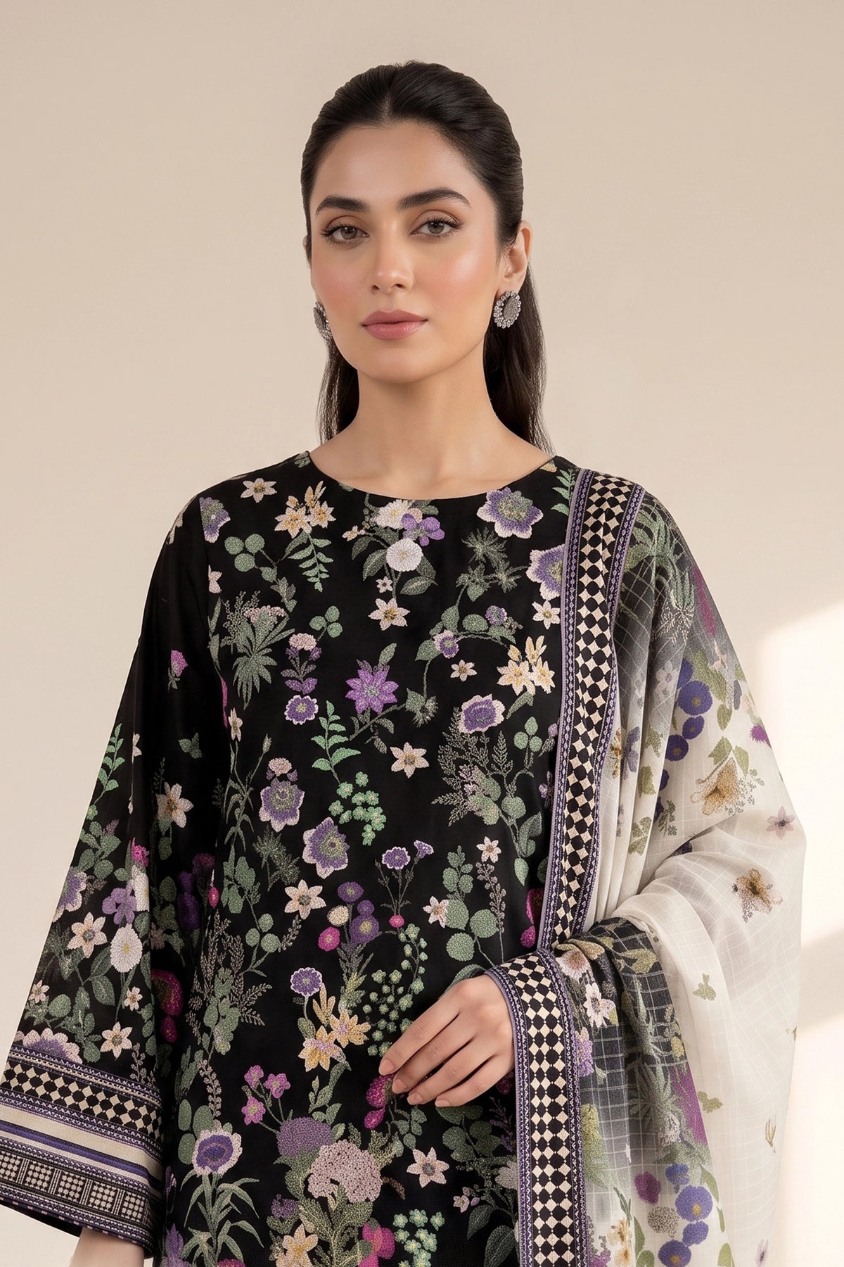 3 Piece – Printed Lawn