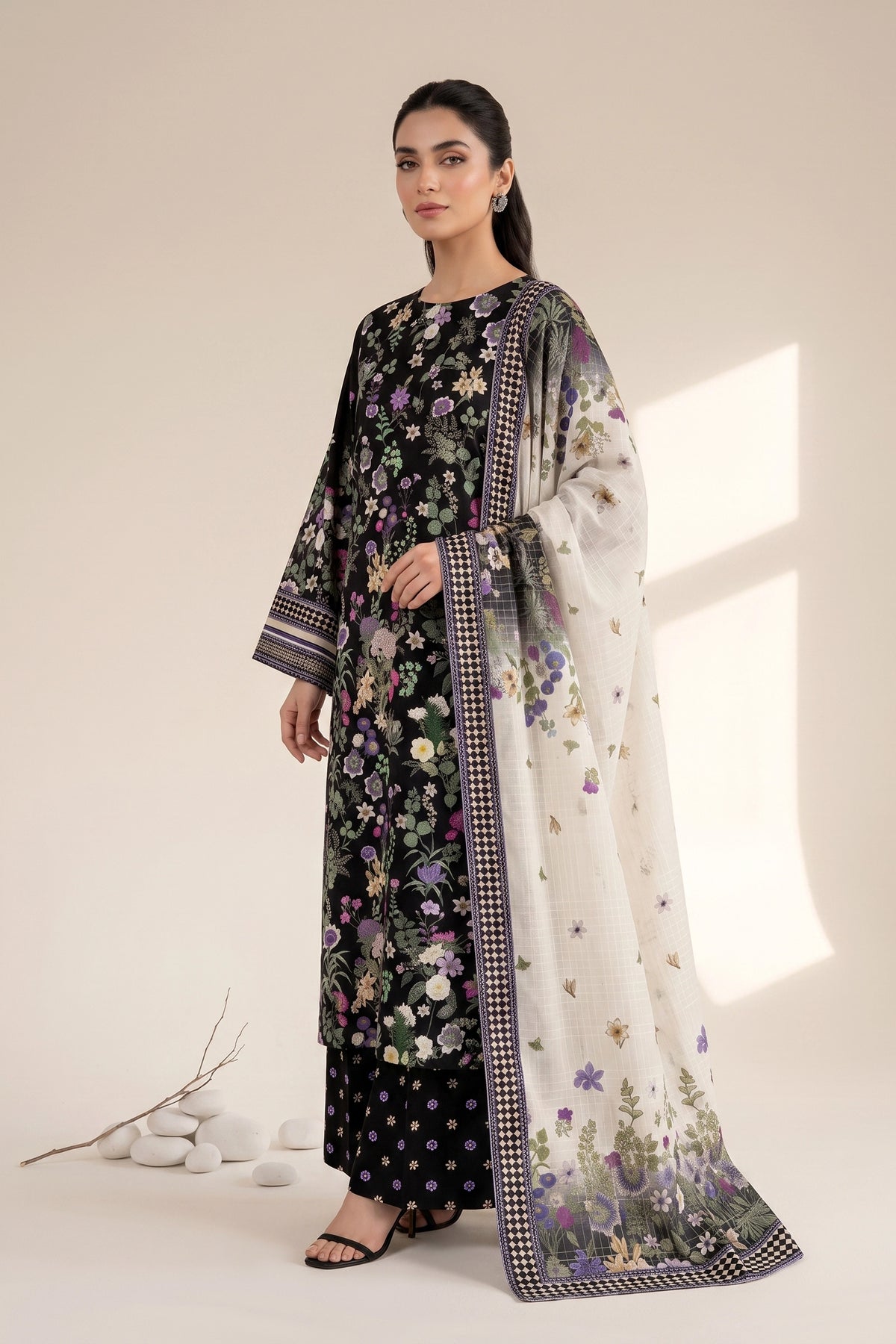 3 Piece – Printed Lawn