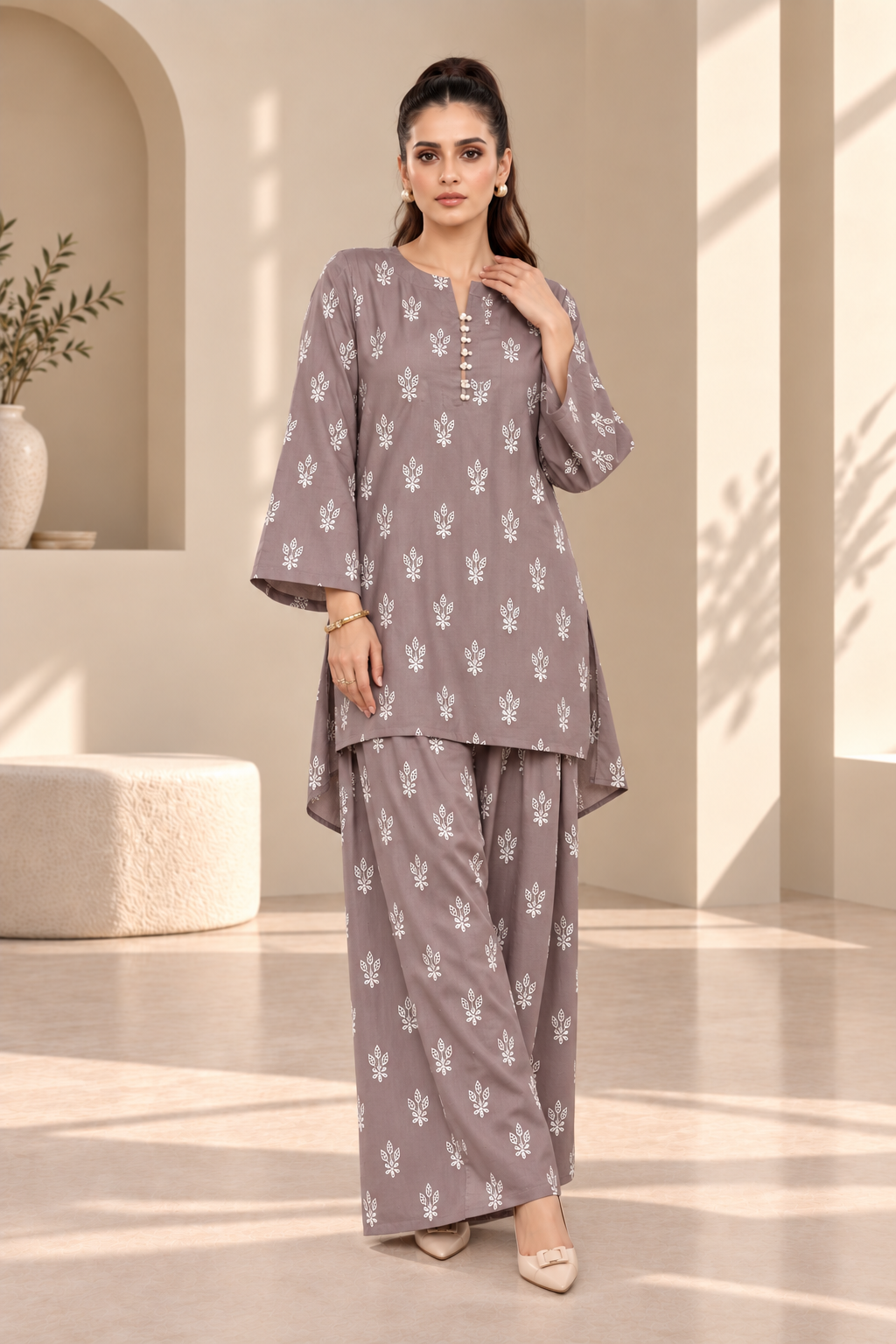 2 Piece – Embroidered Dhanak